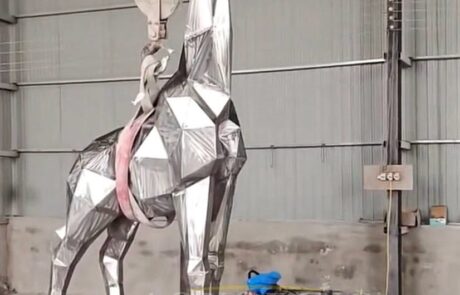 stainless steel giraffe Farm Sculpture