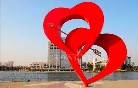 stainless steel heart Waterfront Sculpture