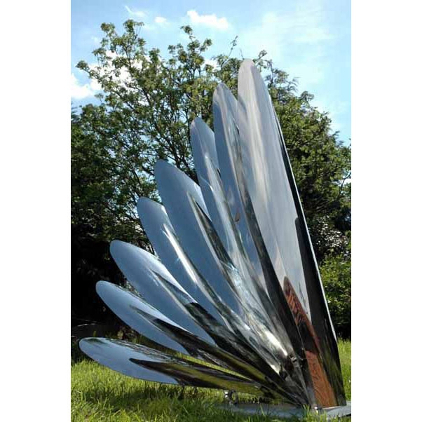 Feathered stainless steel home garden decor sculpture