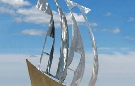 cheap garden decor online Fish bone stainless steel sculpture