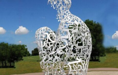 cool garden decor stainless steel letters figure sculpture