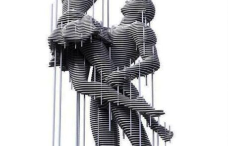 metal dancing sculpture