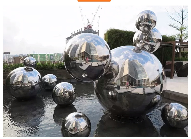 Custom Made Mirror Polished Modern Stainless Steel 316 Hollow Ball Sculpture