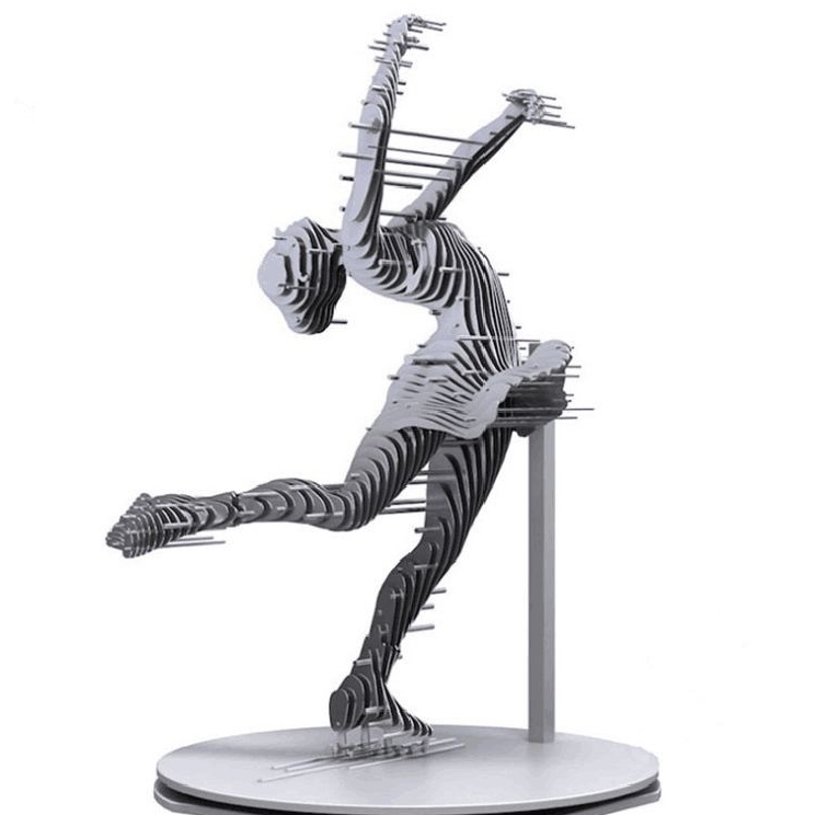 Interesting design Metal plate construction Dancing stainless steel sculpture
