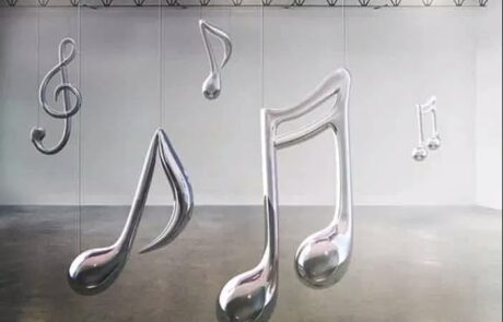 Music art Polished Mirror Stainless Steel Music Note Sculpture for decoration
