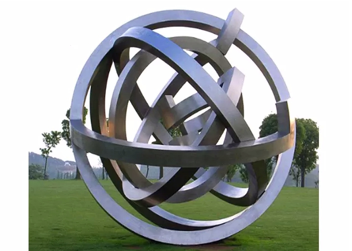 Outdoor Metal Sphere Large Modern Stainless Steel Sculpture Garden Art Sculpture