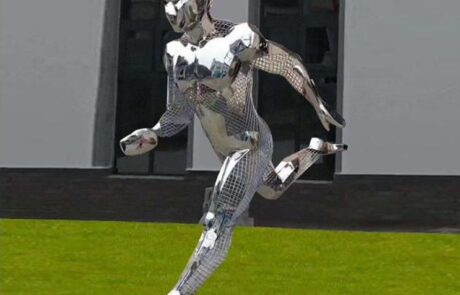 Simple and novel stadium decoration Running Humen abstract stainless steel sculpture