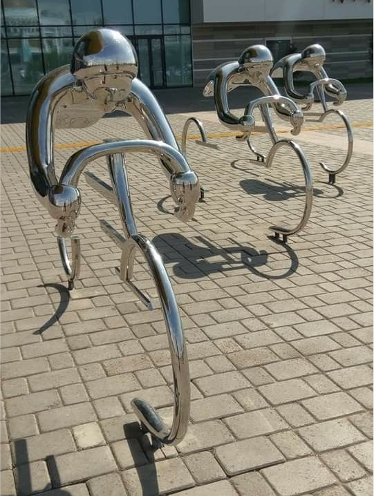 Stainless Steel Half Cycling Sculpture