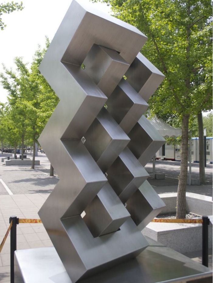 abstract metal geometry art sculpture