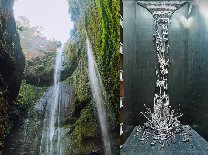 natural waterfall sculpture