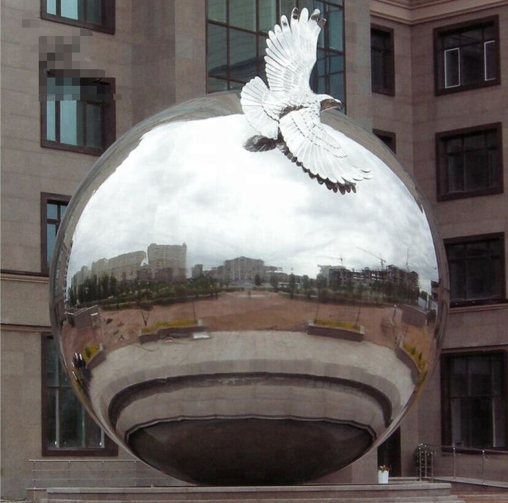 stainless steel ball globe sculpture