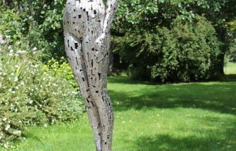 stainless steel naked figure sculpture