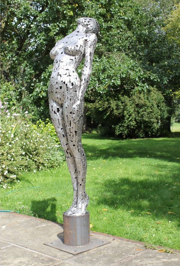stainless steel naked figure sculpture