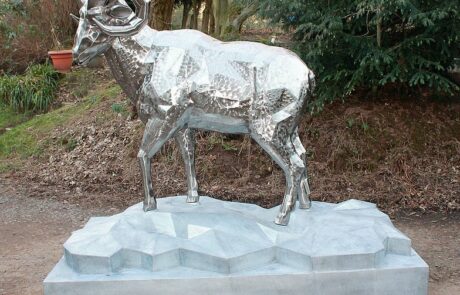 stainless steel bighorn sheep statue
