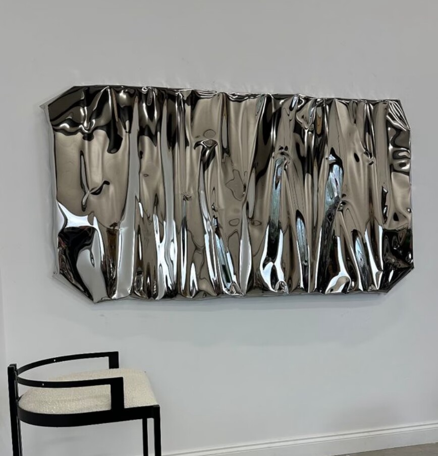Stainless steel corrugated board wall decor sculpture (1)