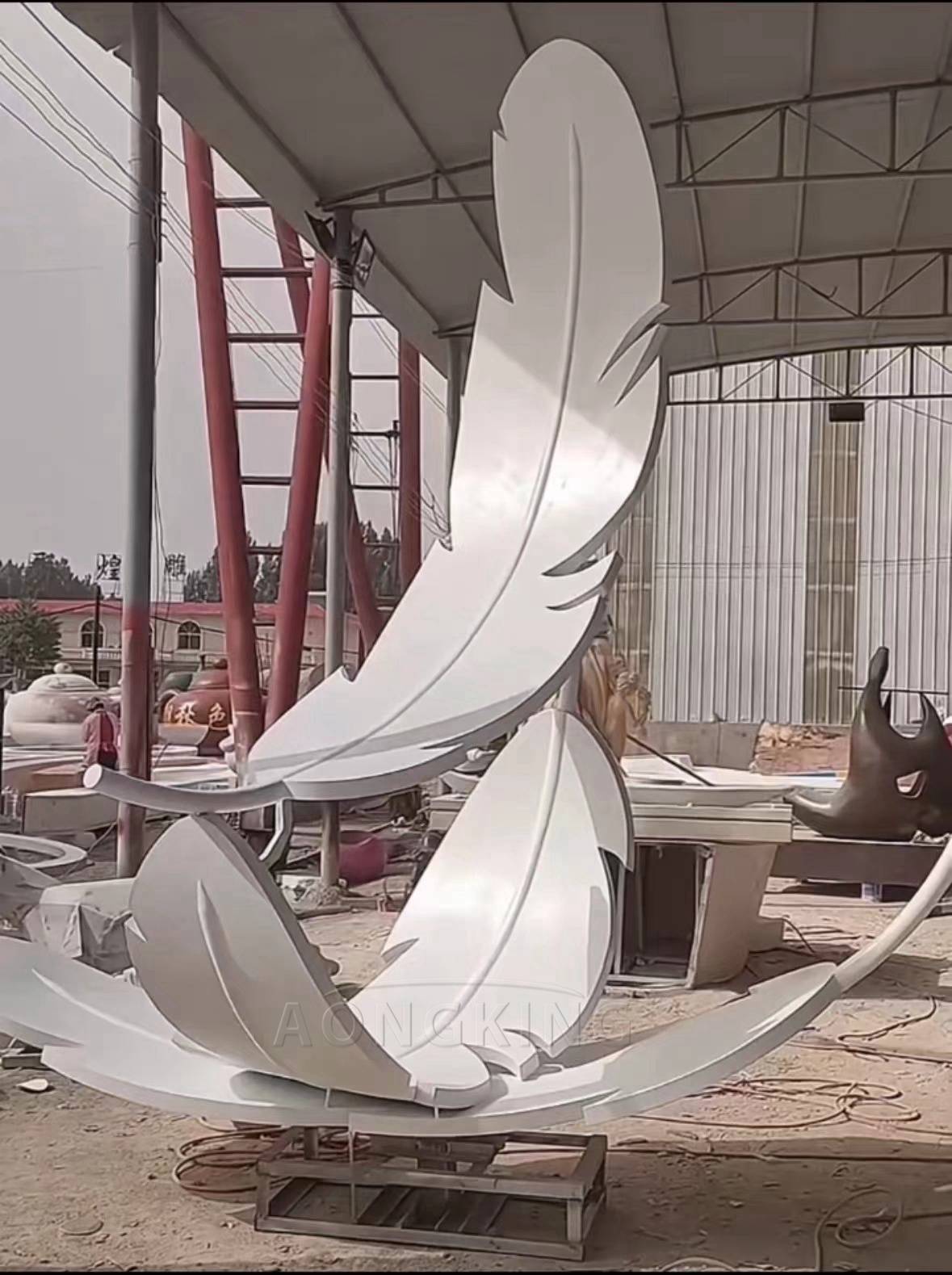 metal plumage sculpture