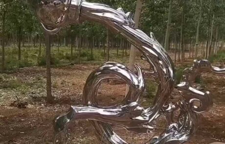 stainless steel teapot sculpture