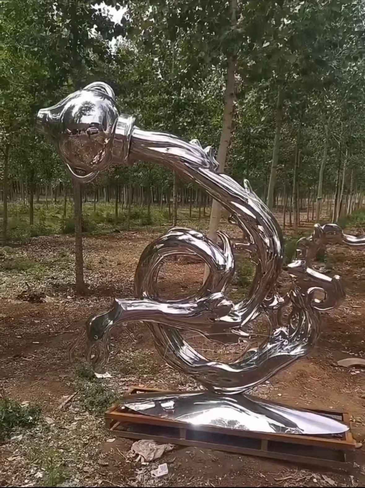 stainless steel teapot sculpture