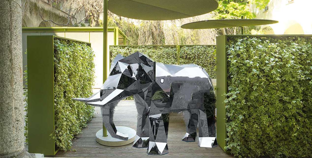Courtyard elephant sculpture