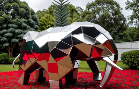 Greenery geometric elephant sculpture