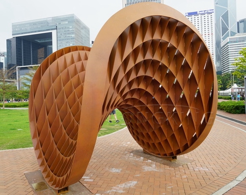 Corten steel park infinity sculpture