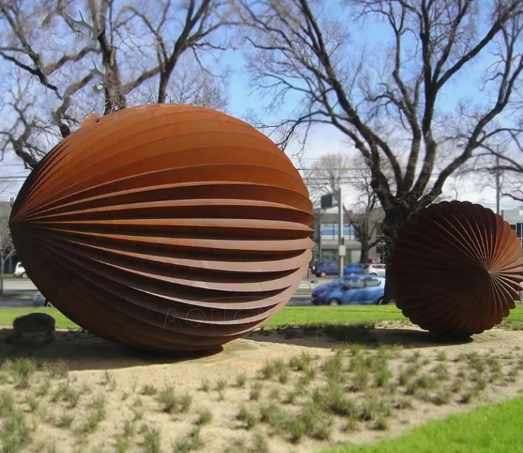 a pair of seed-pods sculpture
