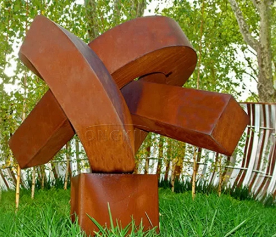 corten steel assemblage sculpture