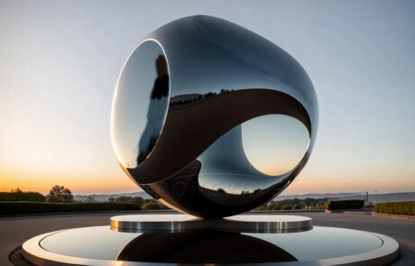 enormous atom sculpture