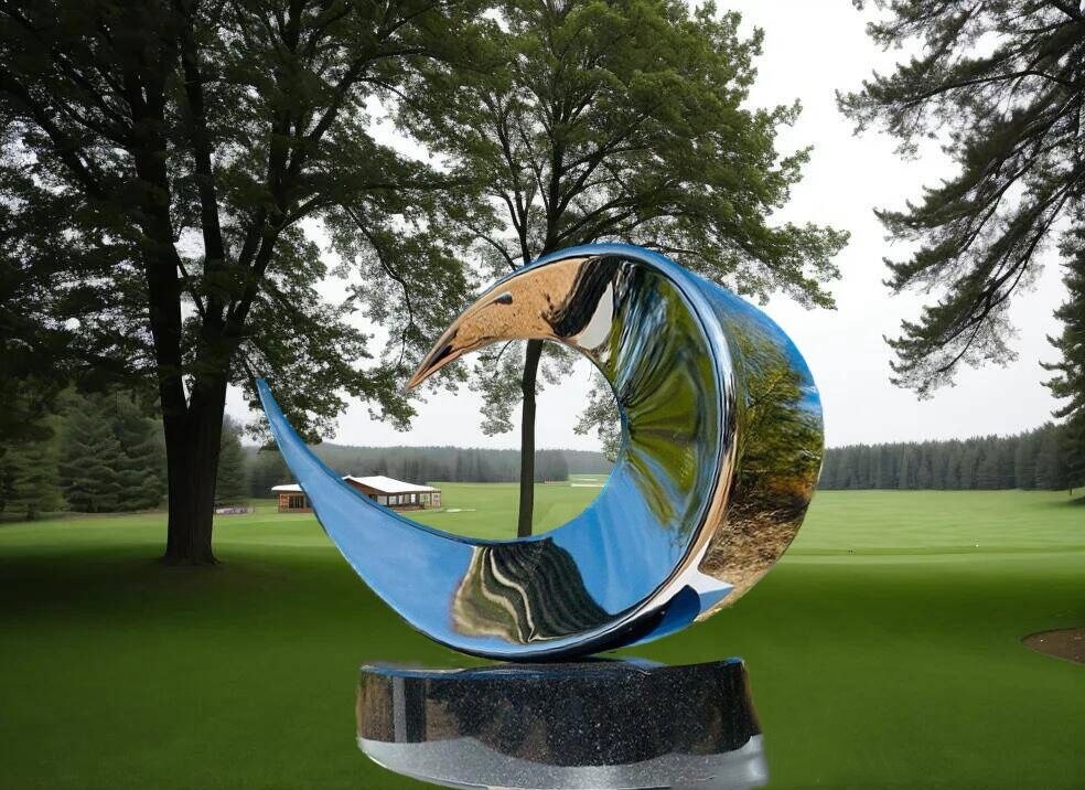 lawn decor stainless steel horn sculpture