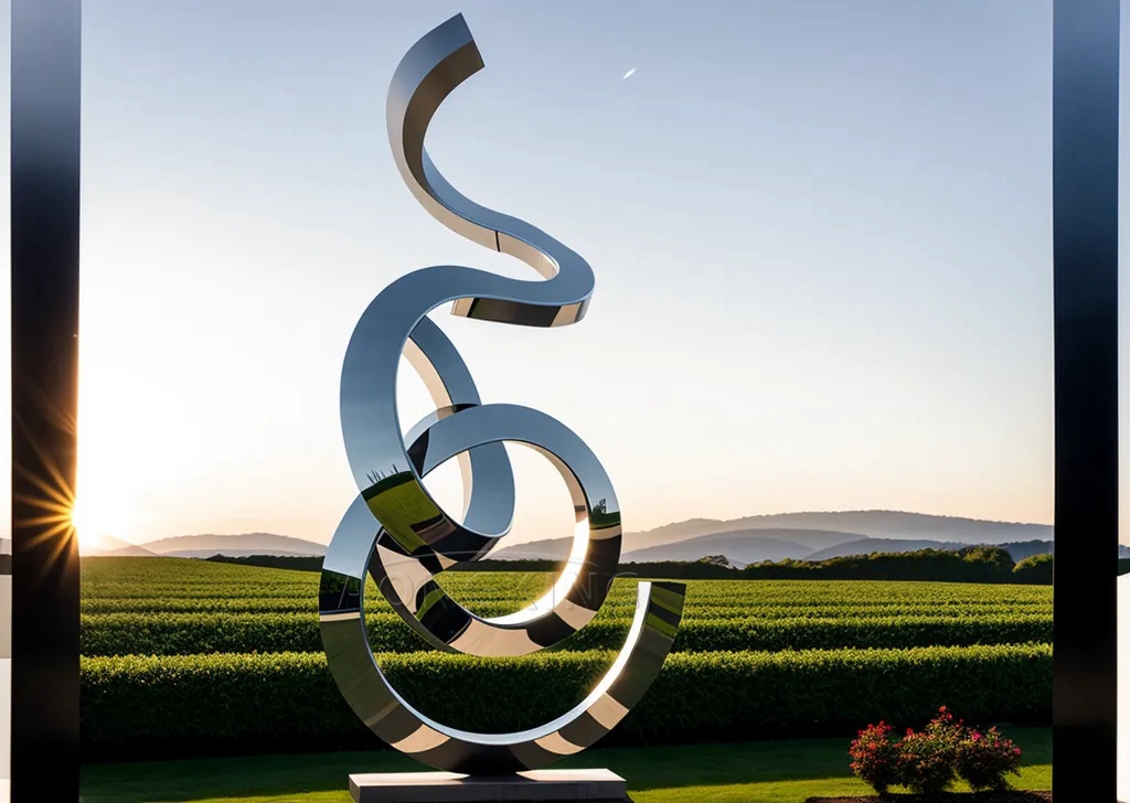 lawn stainless steel personalized ribbon sculpture