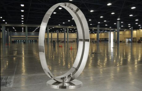 stainless steel ring ellipse sculpture