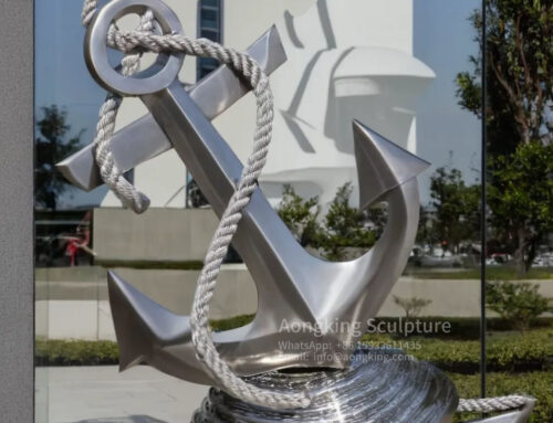 Aongking stainless steel ‘Rope and anchor’ modern contemporary sculpture