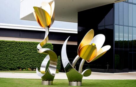floral bloom streetscape sculpture