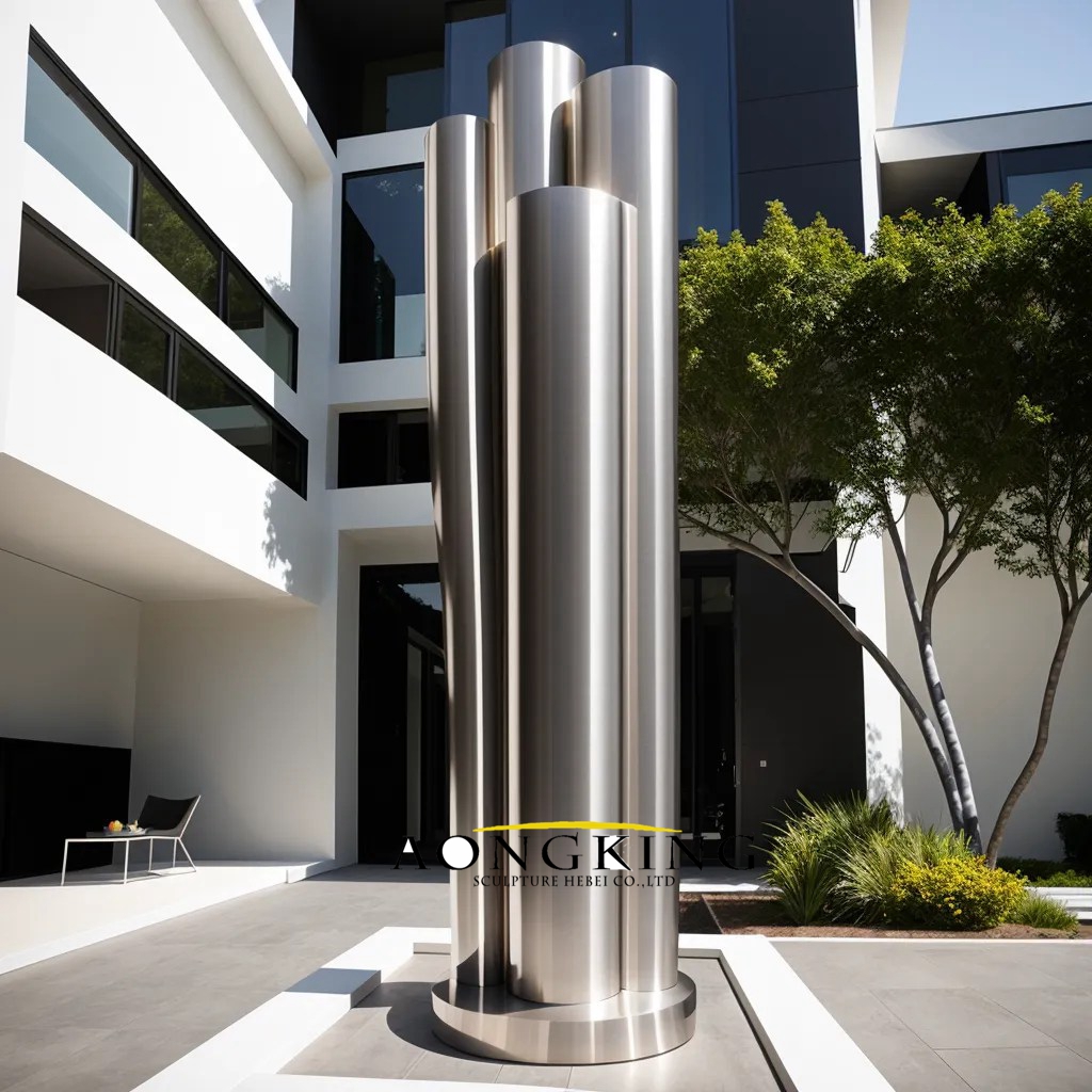 Metal 'Pipeline' difference sculpture