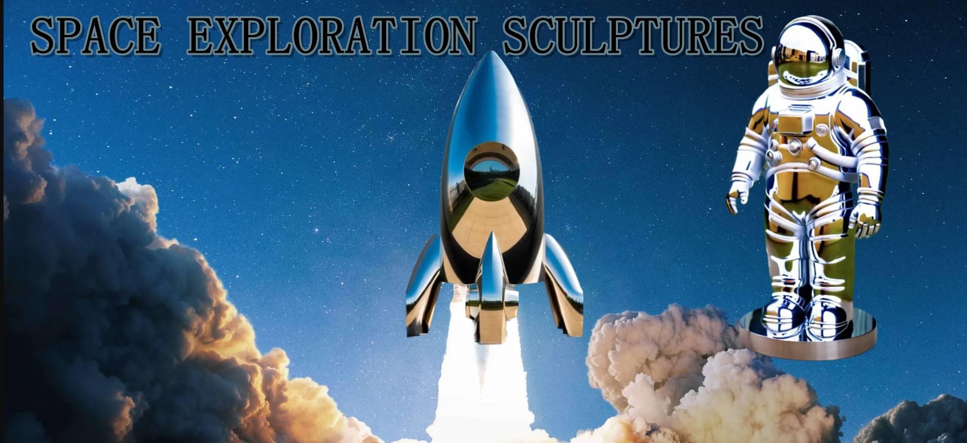 Space Exploration Theme Sculpture