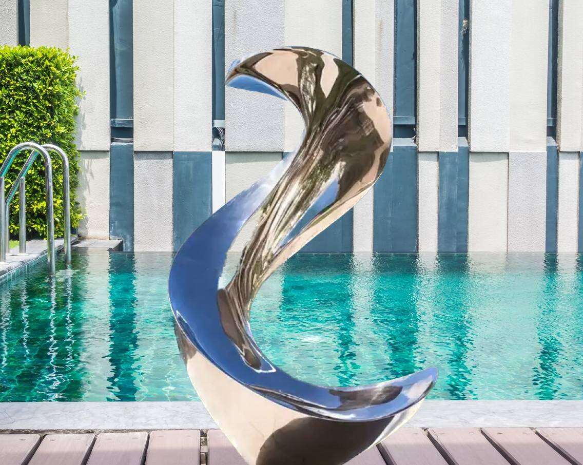 ‘Cygnet’ creek decor sculpture for pool