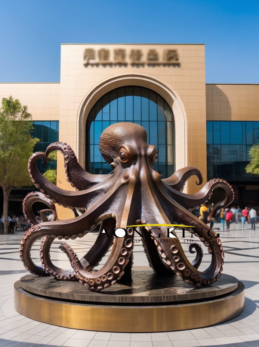 Aquarium bronze octopus sculpture for sale