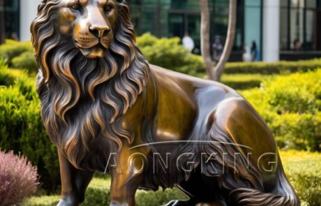 Bronze Congo Lion display sculpture