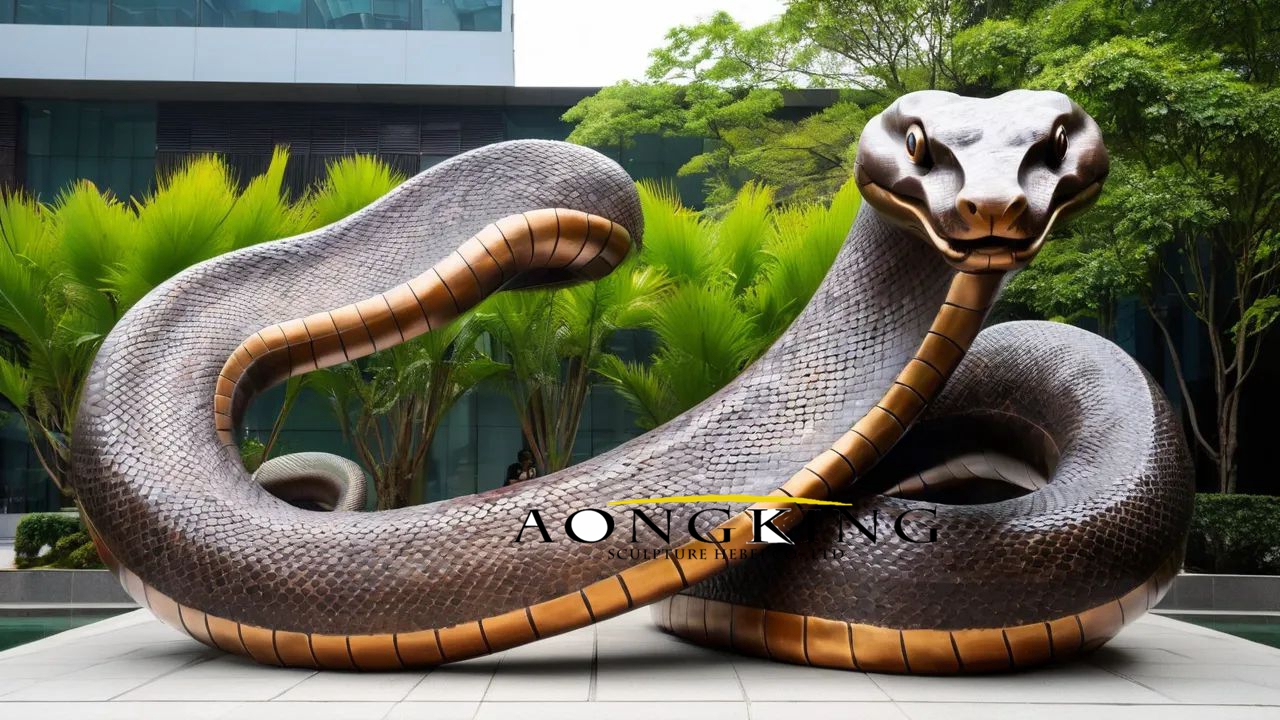 Mamushi Snake bronze statue for garden