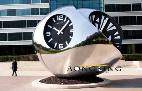 The precision of time watch stainless steel sculpture