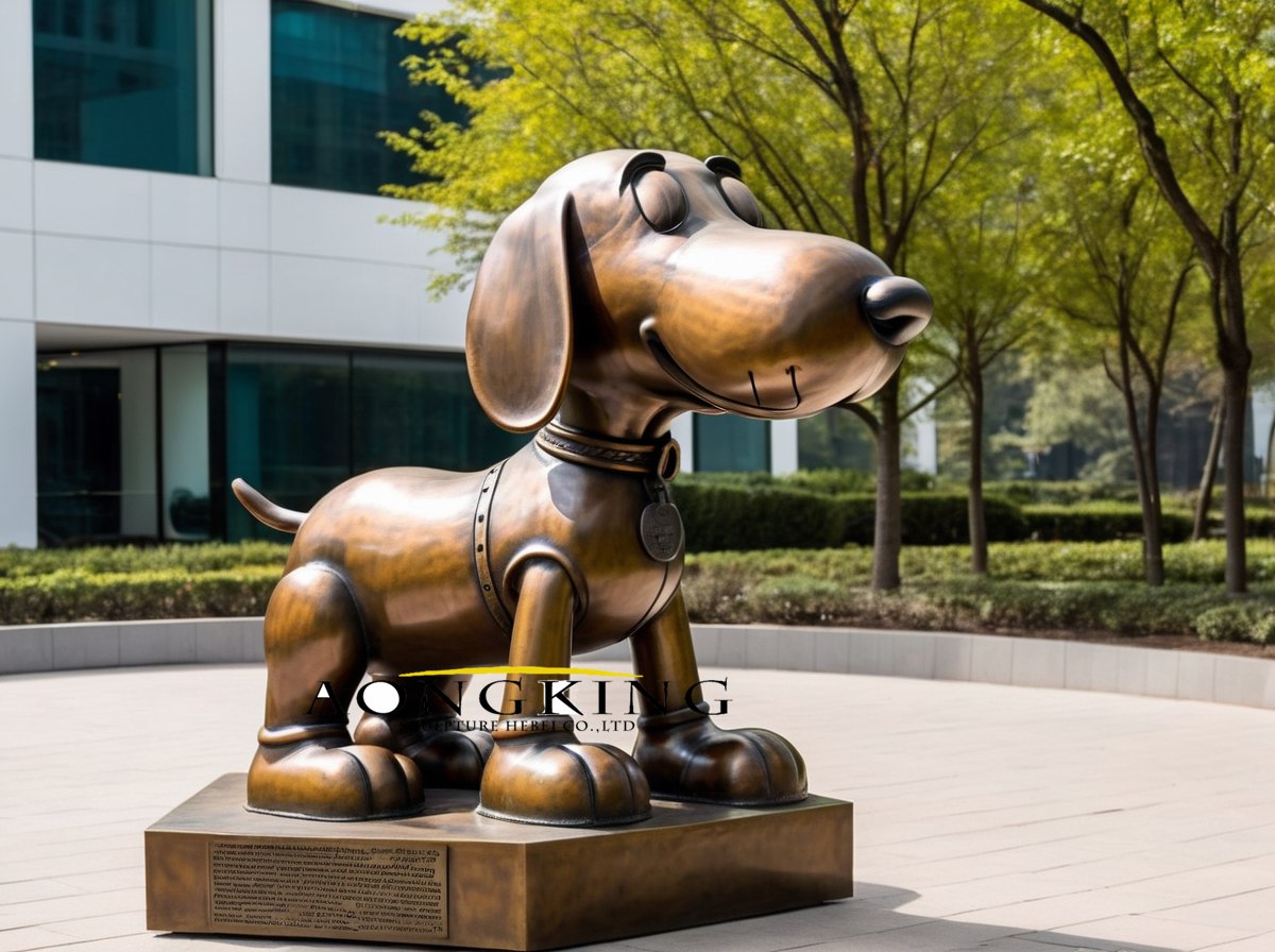 bronze Beagle dog sculpture snoopy