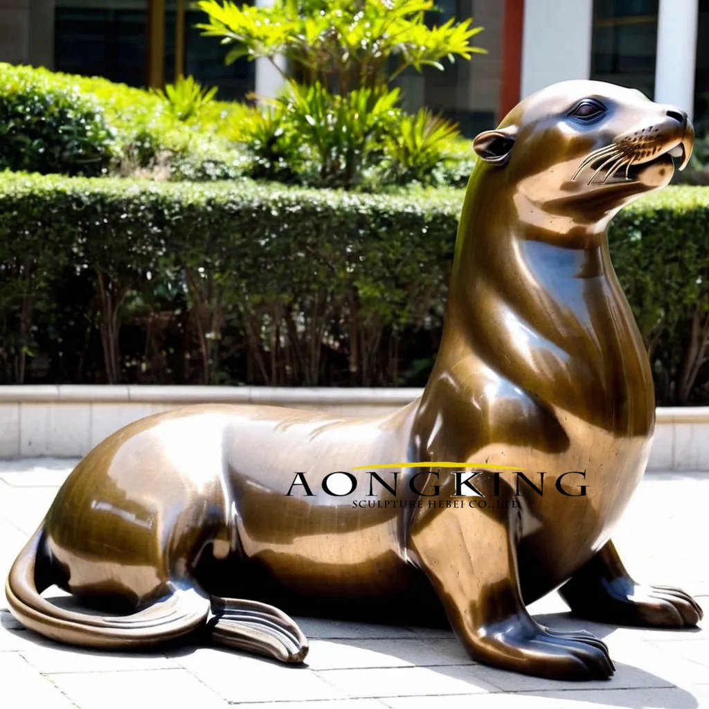 bronze California Sea Lion statue