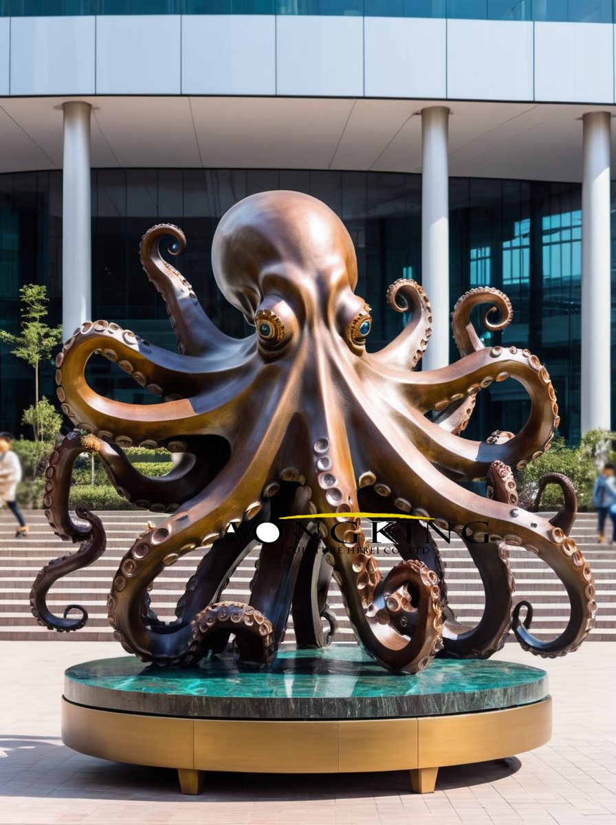 bronze Giant Pacific Octopus statue