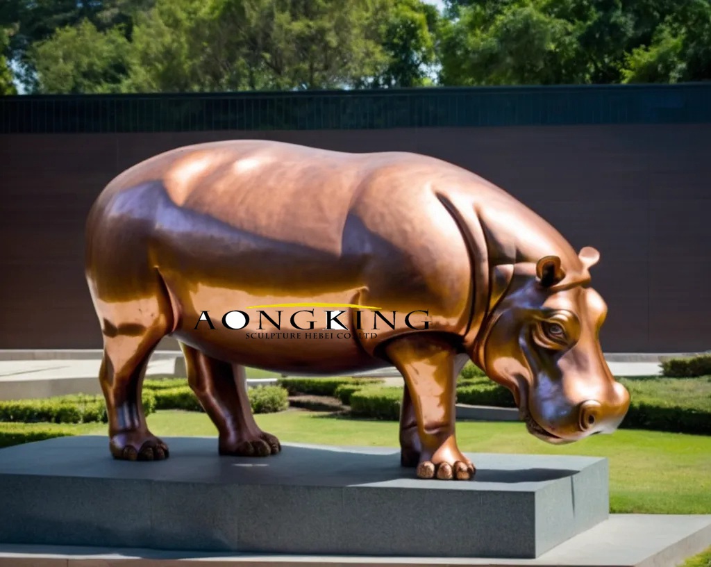 bronze Hippopotamus statue