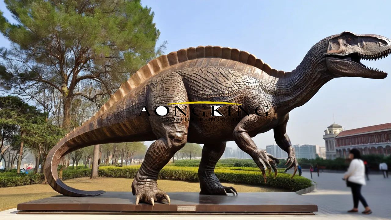 bronze Masiakasaurus Dinosaur statue