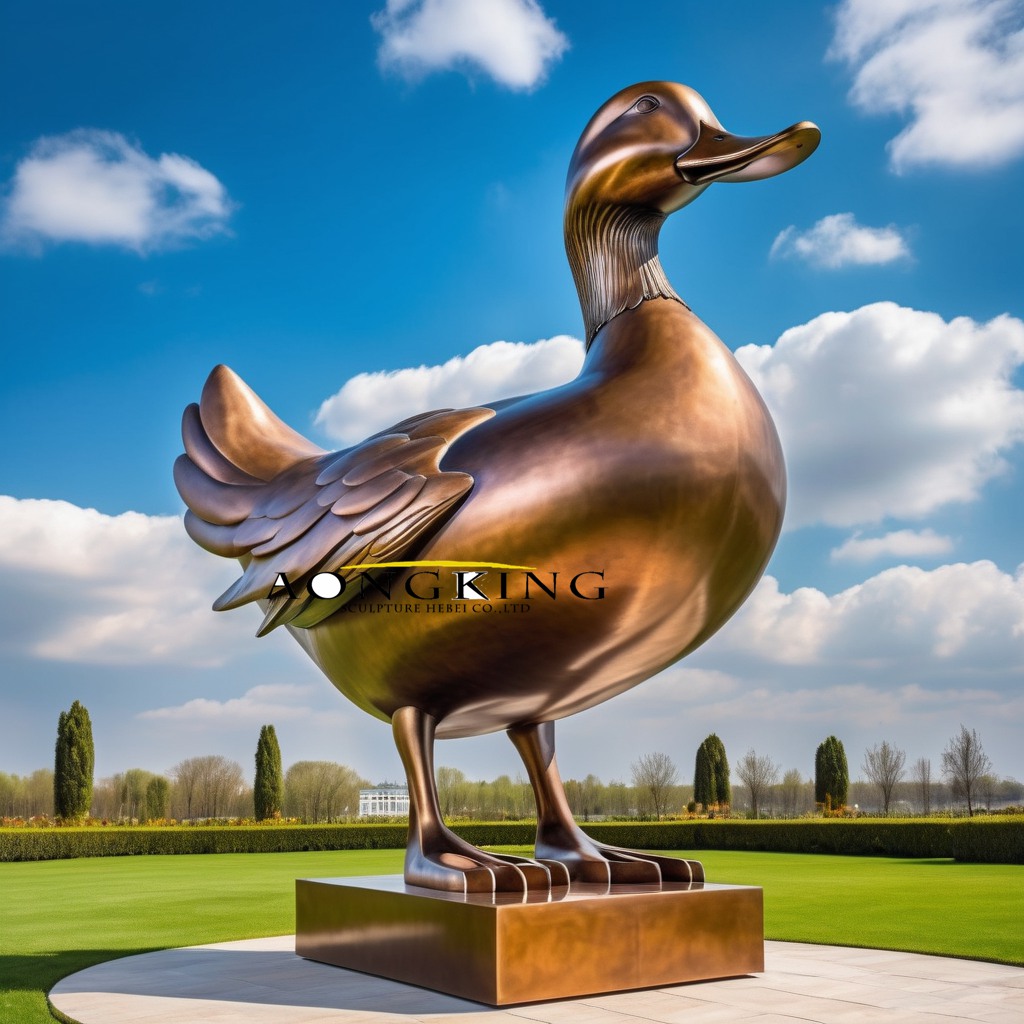 bronze Muscovy Duck statue