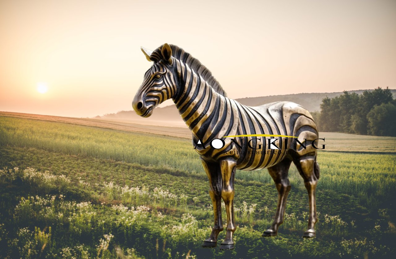 bronze Plains Zebra statue for sale