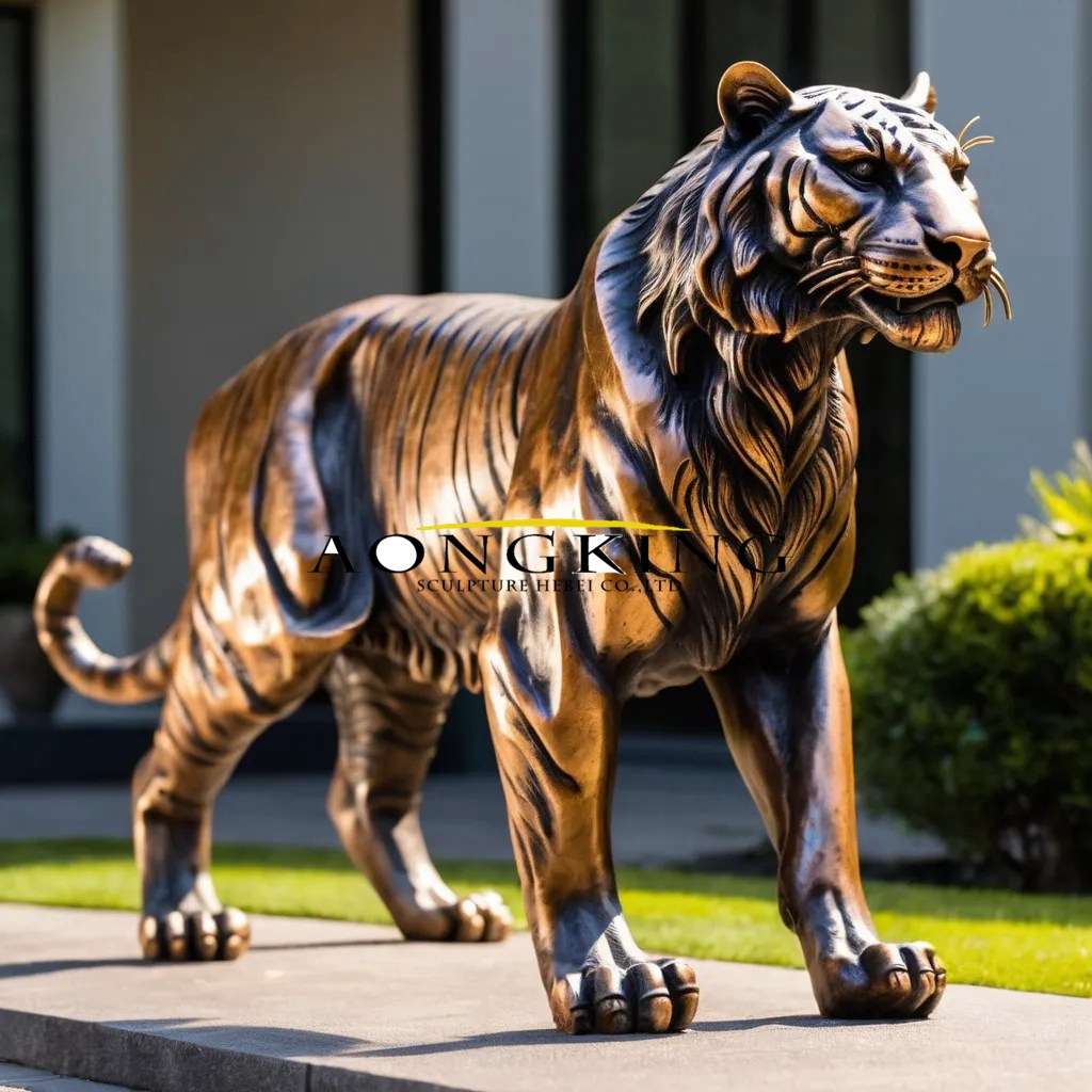 bronze Sumatran Tiger statue