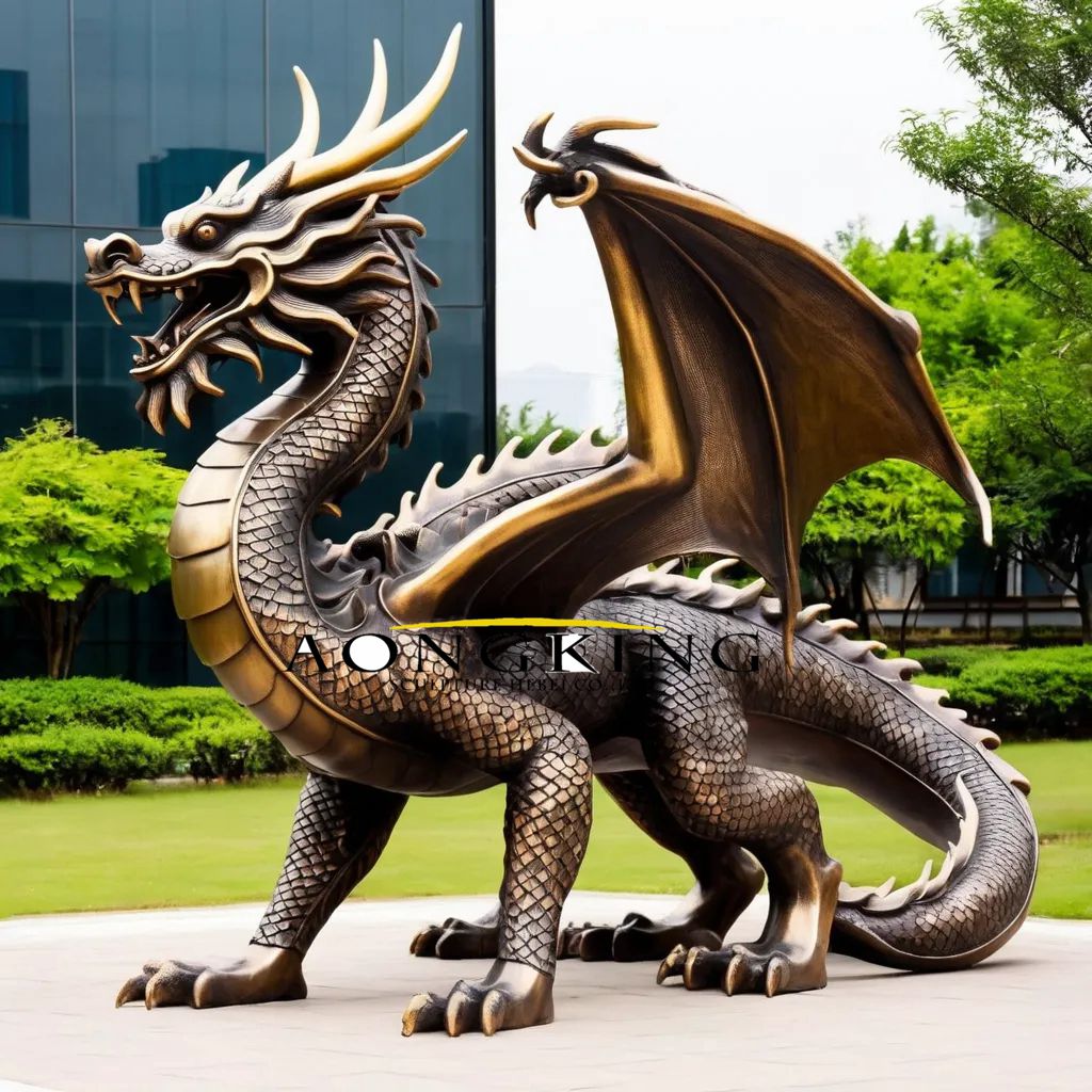 bronze desert dragon statue