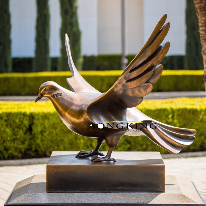 bronze dove sculpture yard decor